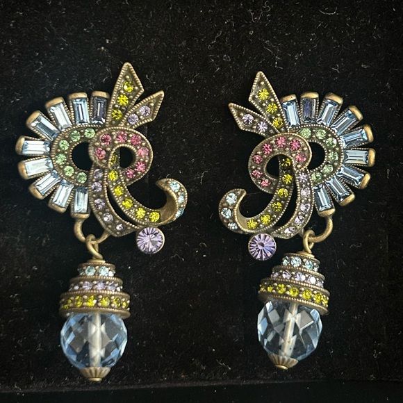 Beautiful Heidi Daus Swarovski crystal art deco necklace & clip on earrings. - Picture 5 of 14